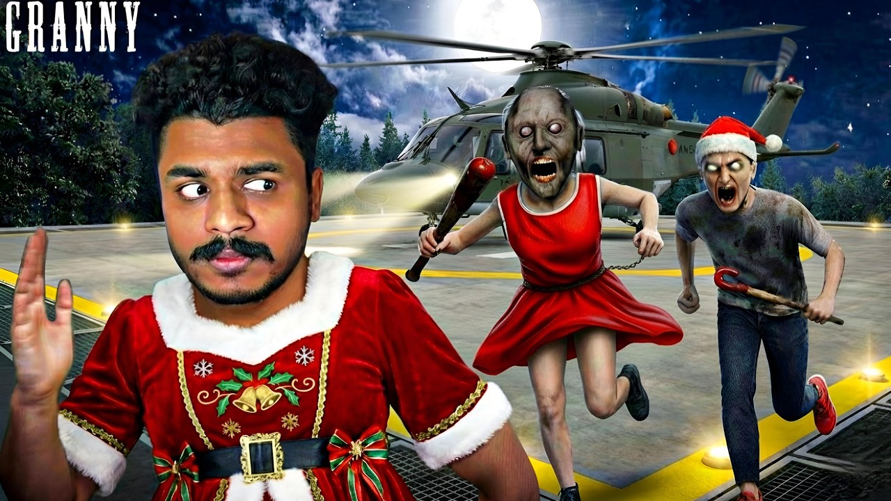 HELICOPTER ESCAPE FROM GRANNY'S HOUSE IN CHRISTMAS 🤣❌️