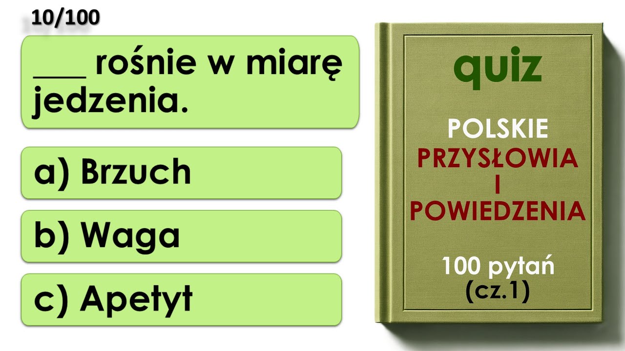 100 Polskich Przysłów i Powiedzeń - Quiz (Cz. 1) | Polish Idioms test | Język Polski