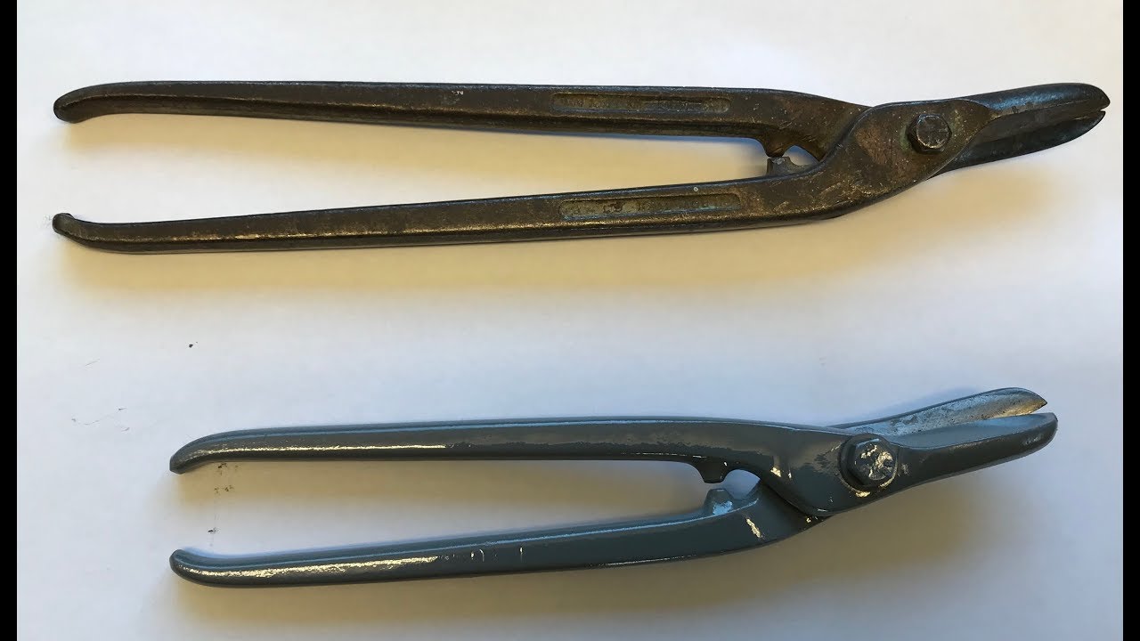 Old tin snips sharpening and restoring