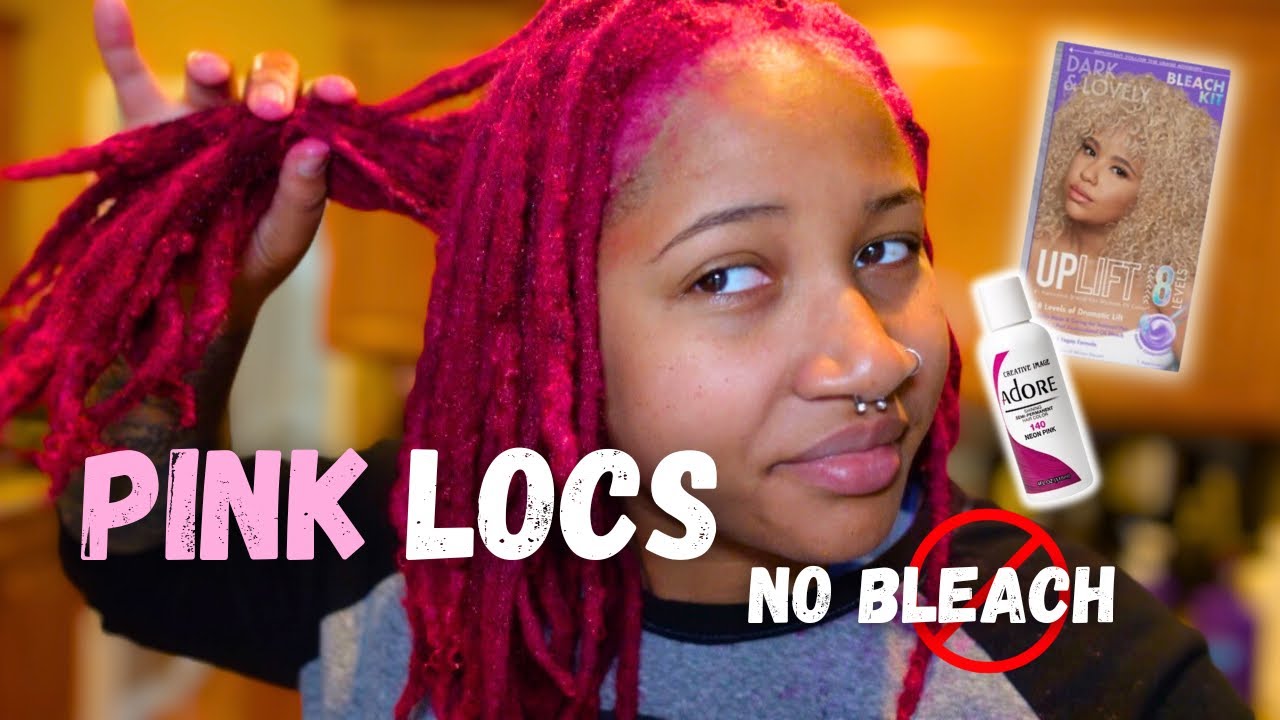 Coloring My Locs Neon Pink Using No Bleach | New Year New Hair 😆 #pinkhair #locs