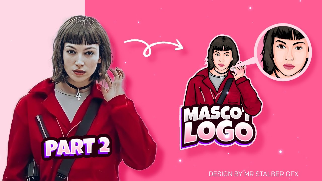 [ 2 Part ] Of How To Make Gaming Face Character Mascot Logo In Design App