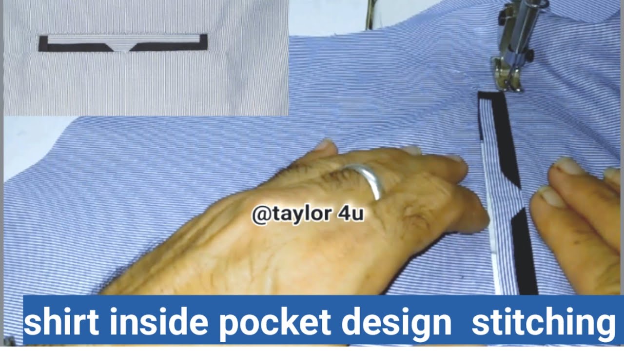 Inside Pocket Sewing in Shirt / hidden pocket shirt / designer welt pocket