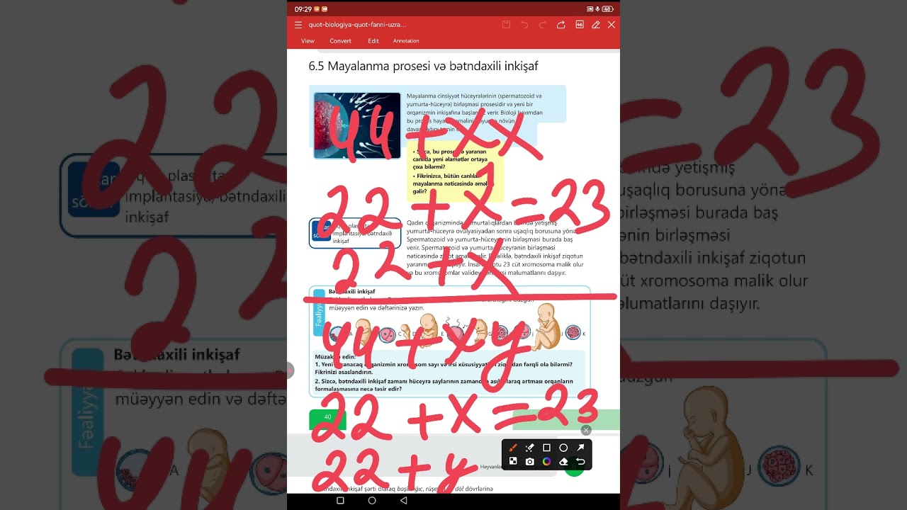 Mayalanma və bətndaxili inkişaf. 8- ci sinif yeni dərslik.
