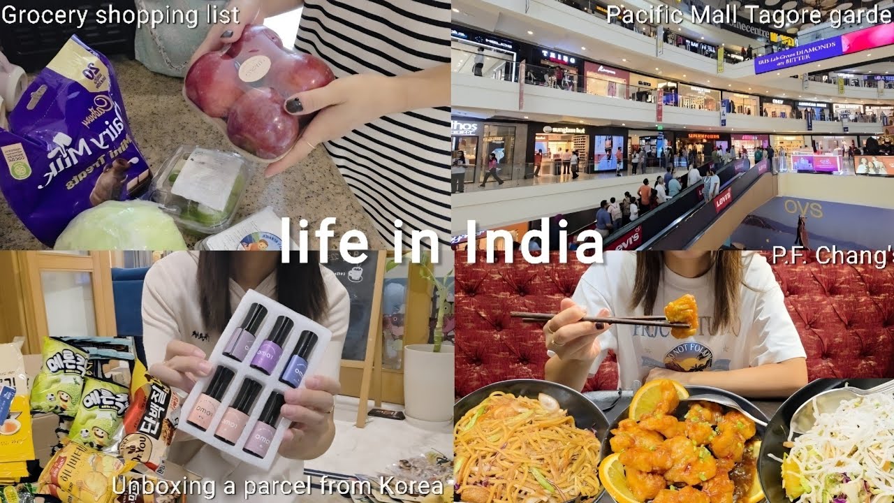 Korean Life in India🇮🇳 |Glossy Shopping to IKEA to PF Chang's! | Night Unboxing Korean Box🇰🇷 📦