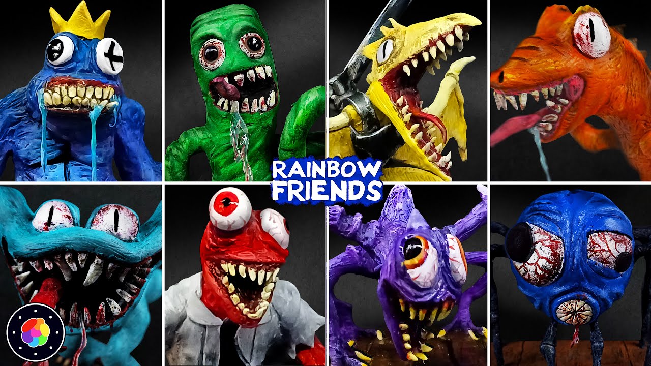 ESCULPIENDO a LOS RAINBOW FRIENDS pero MAS CREPPY y REALISTAS!! (Rainbow Friends 2) | PlastiVerse