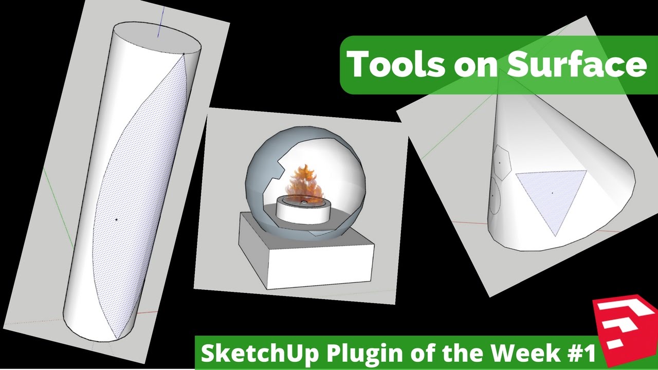 Рисование на изогнутых гранях в SketchUp с помощью инструментов на поверхности — плагин недели Sk...