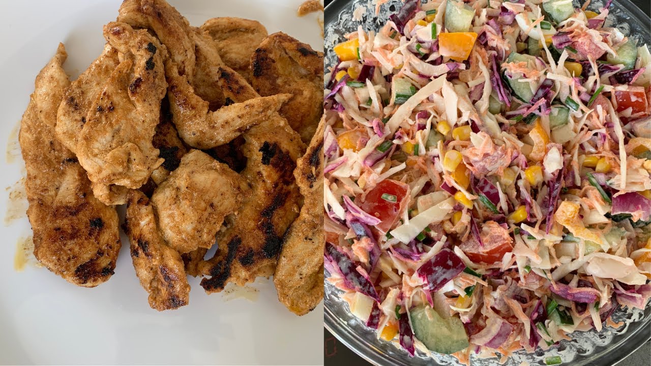 une journée avec moi,une recette de POULET SHAWARMA et la salade aux choux