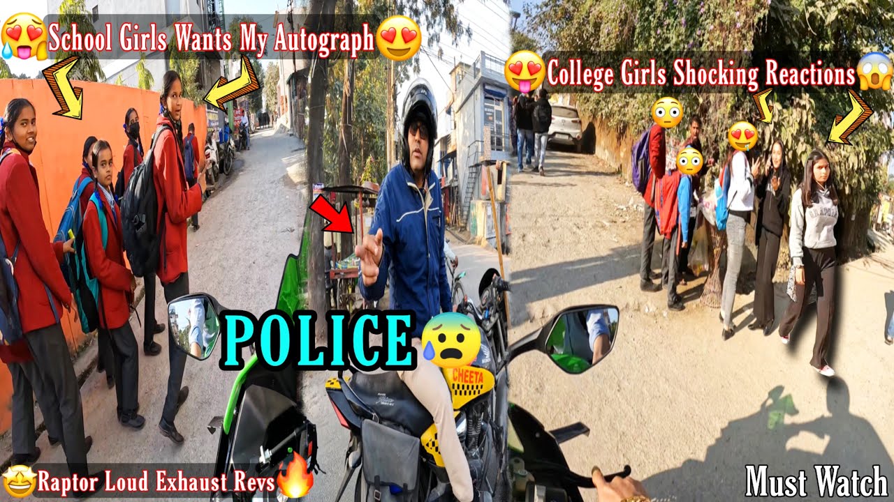 College Girls Shocking Reactions On Zx10r & Apni Raptor Ke Picha Police Pad Gai 😱Accident Hogaya 😭