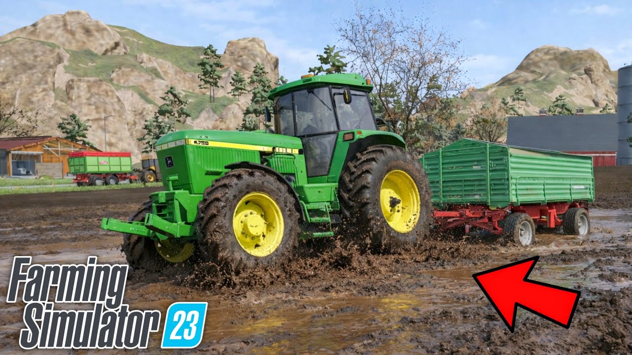 Трактор John Deere застрял в грязи? Farming Simulator 23