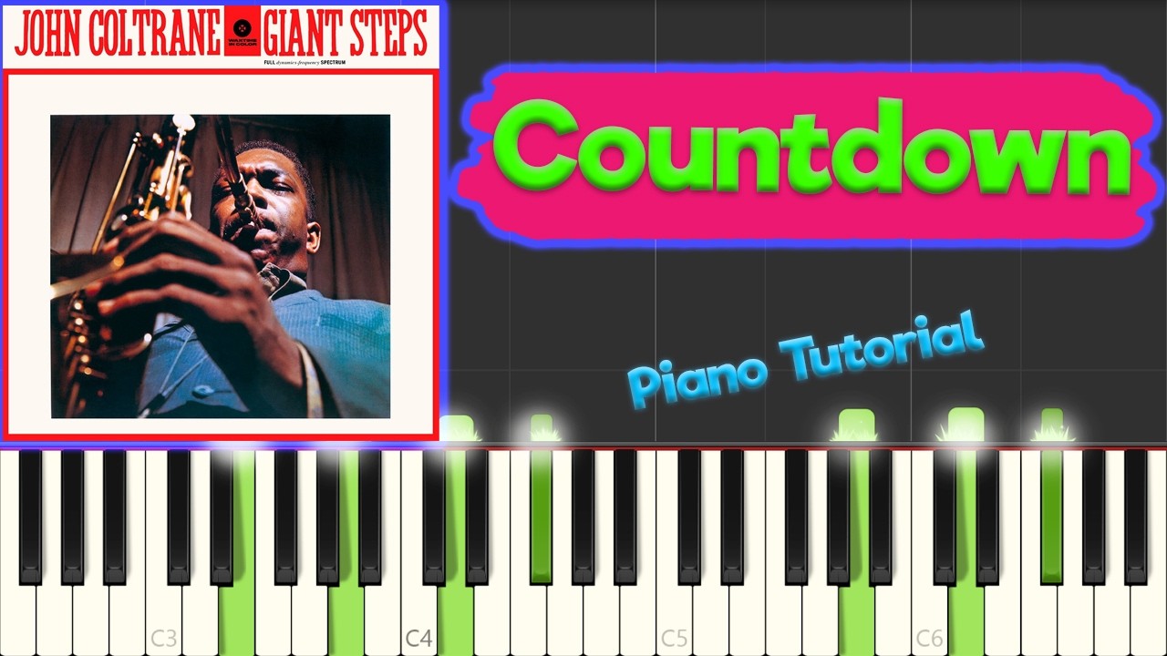 John Coltrane - Countdown - Jazz Piano Tutorial (medium tempo with comping section and improv)