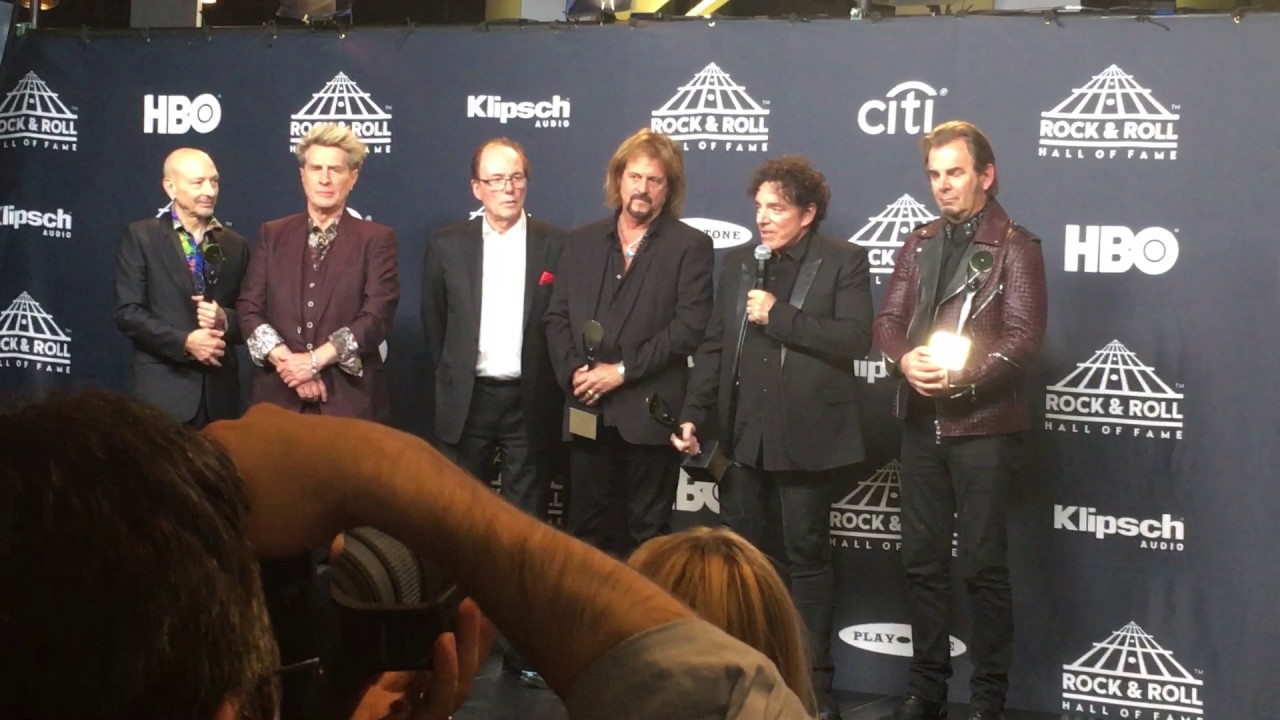 Journey speaks backstage at 2017 Rock Hall induction