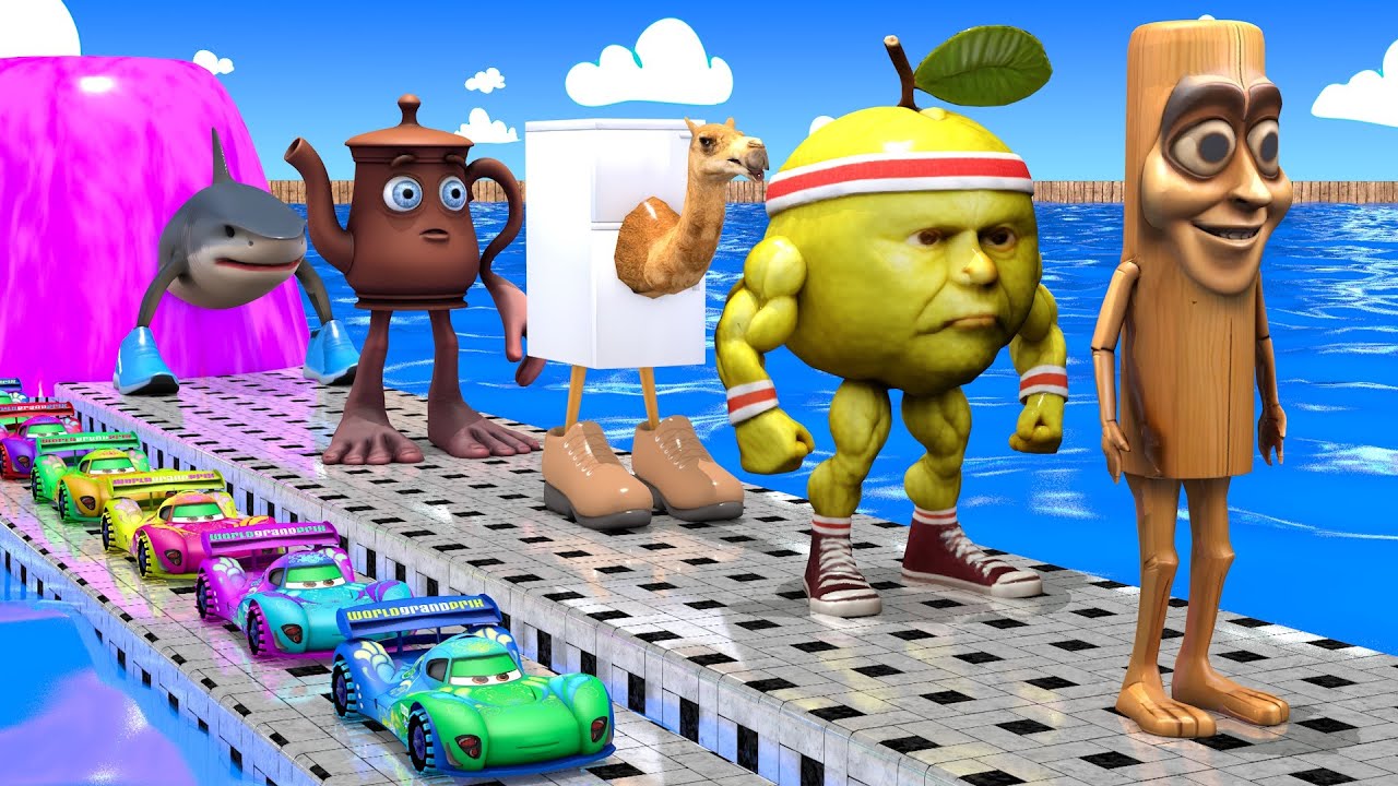 Long Slide Game With Cow Elephant Gorilla Hippopotamus Tiger 3d Animal Game Funny 3d Animals