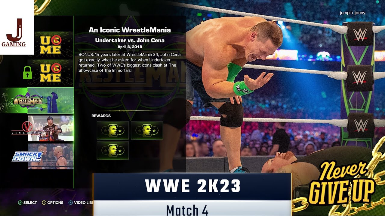 WWE 2K23 Showcase match 4 complete all objectives Wrestlemania Undertaker VS John Cena
