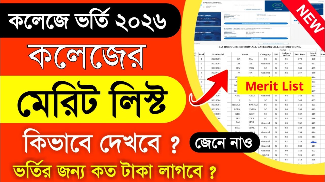 how to check merit list 2026 | college admission 2026 merit list | wbcap merit list check online