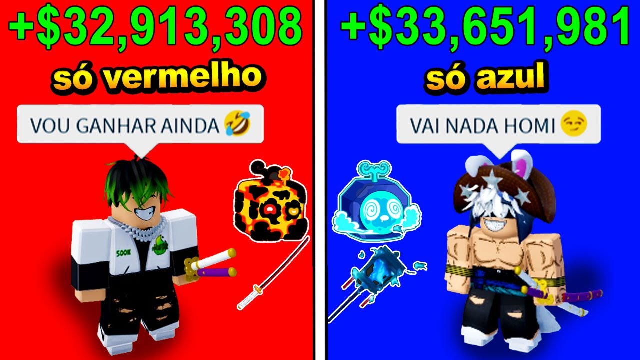 QUEM FIZER MAIS DINHEIRO COM SUA COR NO BLOX FRUITS, VENCE!