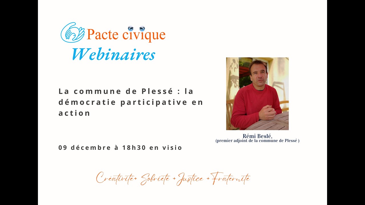 Webinaire - La commune de Plessé : la démocratie participative en action - mardi 9 décembre à 18h30