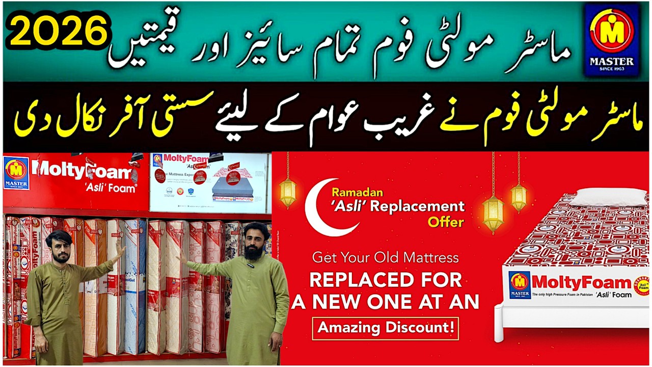 Master Molty Foam Mattress Price 2026 | Best mattress in Pakistan