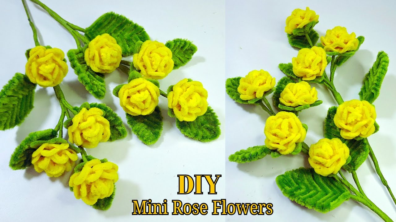 DIY Pipe Cleaner Mini Yellow Roses | Easy Yellow Rose Branch Tutorial 🌹
