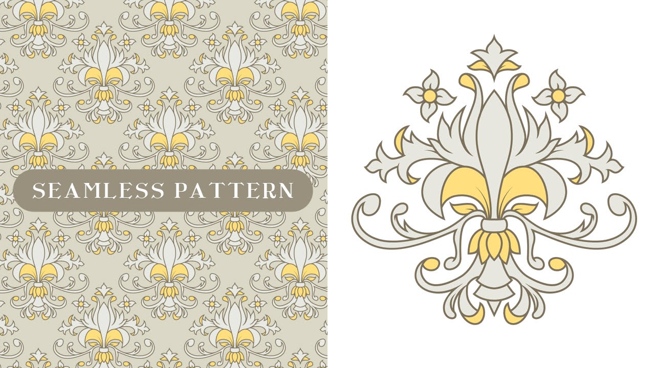 Decorative Vintage Vector Seamless Pattern - Illustrator Tutorial