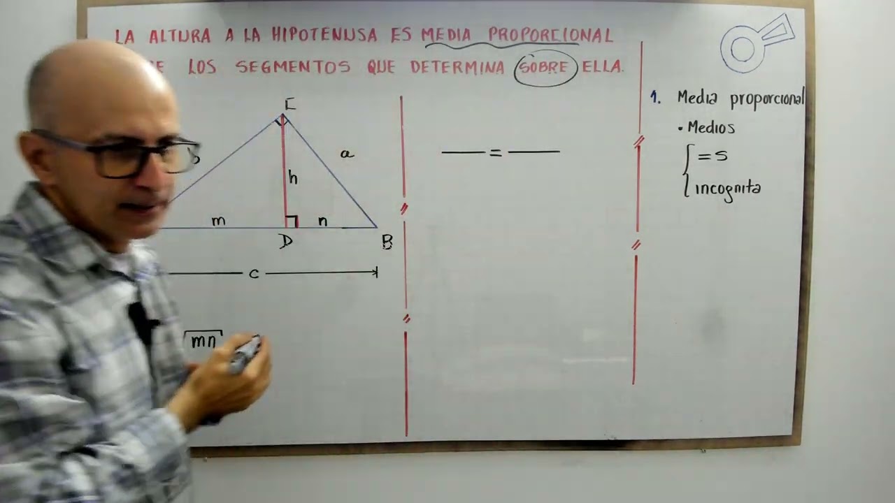 La altura a la hipotenusa es media proporcional entre los segmentos que determina sobre ella.