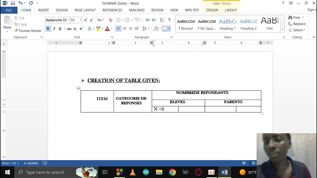 Some word tasks to perform