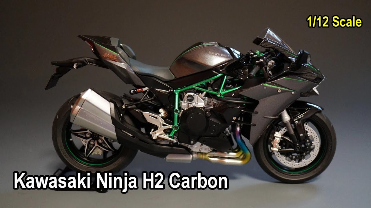 Tamiya 1/12 Scale Kawasaki Ninja H2 Carbon 조립과 도색 풀영상[PlaMo]