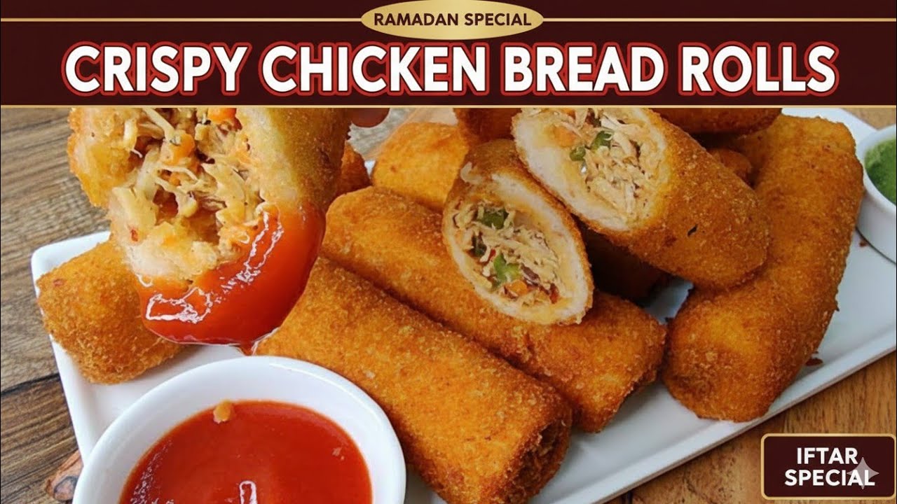 Iftar special Dekhte hi khane ko maan Karega crispy Chicken Bread Roll Recipe New2026 Ramadan Recipe