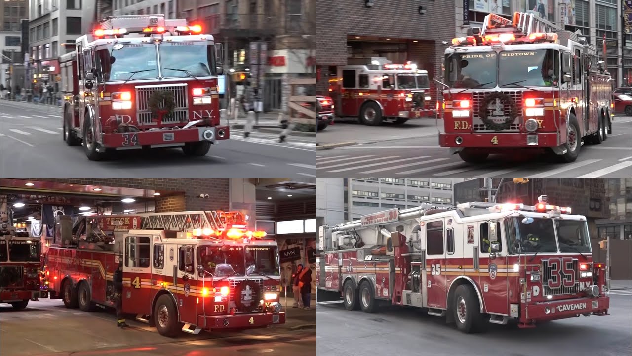[FDNY 2026 ZUSAMMENSCHNITT] Engine / Ladder / Battalion Responding New York Manhattan Times Square 