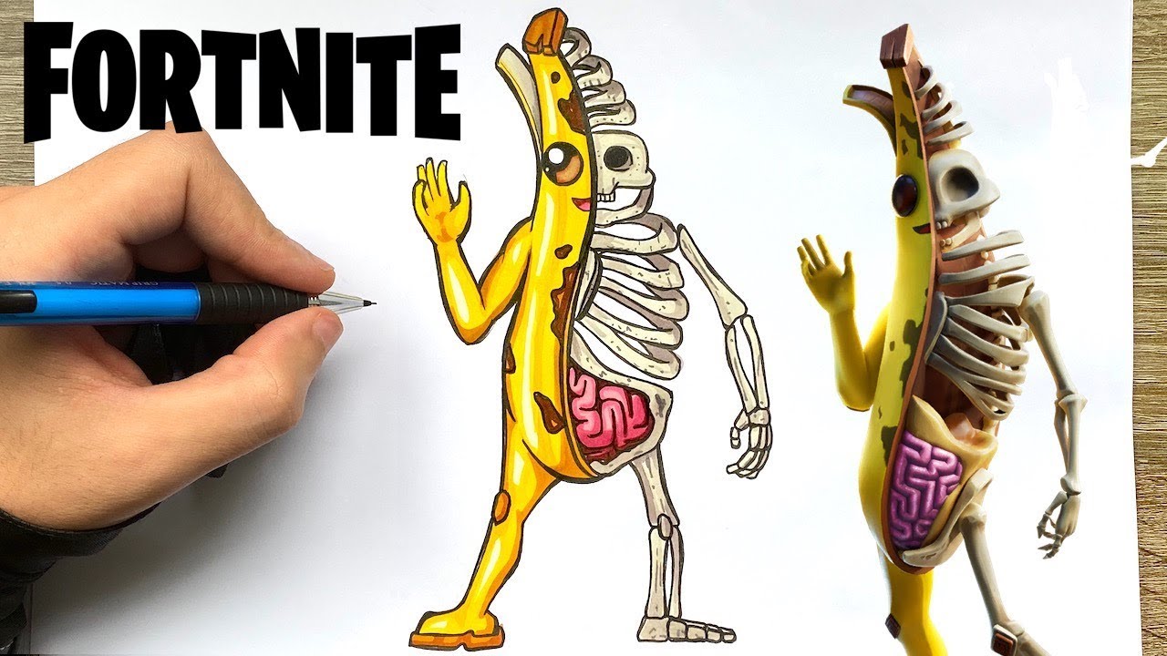 COMO DIBUJAR PEELY BANANA BONE SKIN FORTNITE