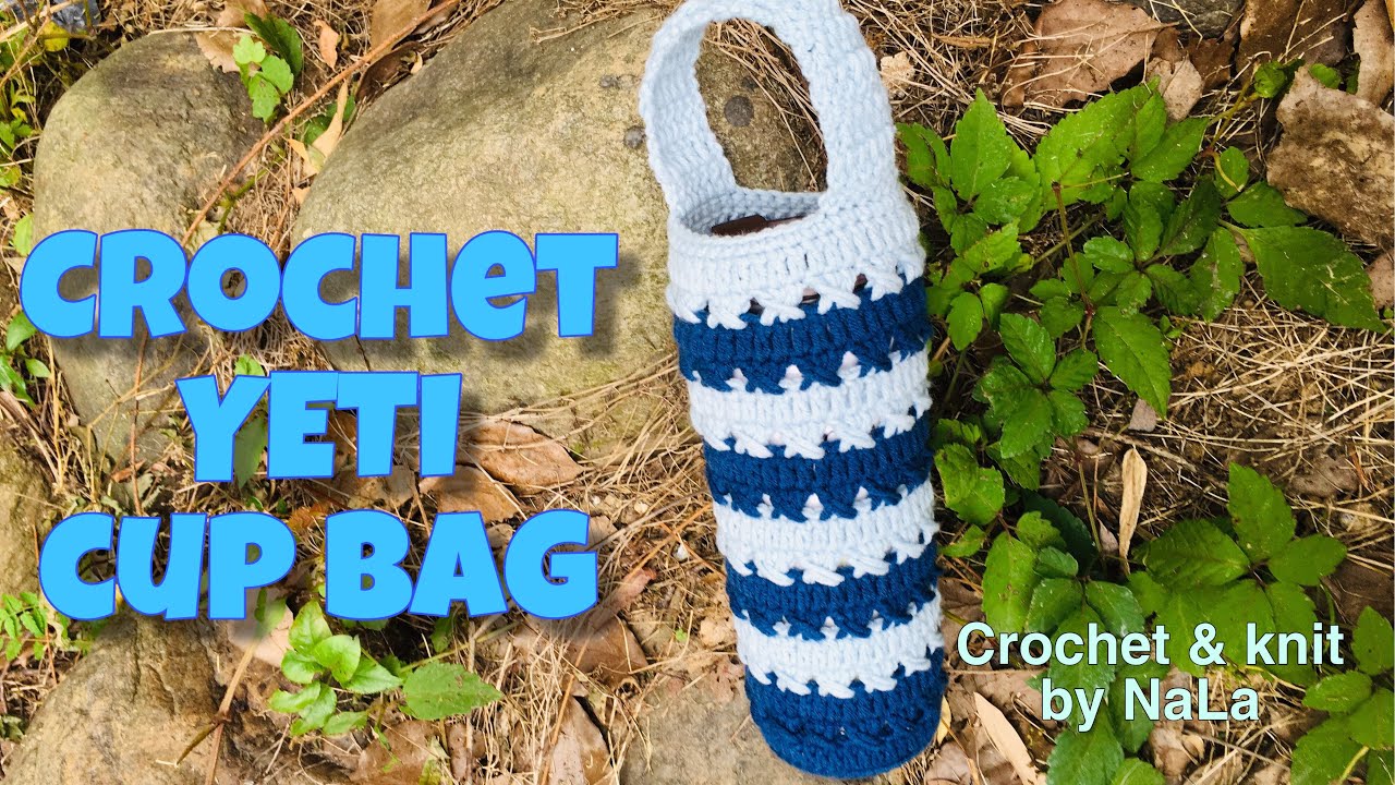 Crochet yeti cup bag#ถักถุงใส่แก้วเยติ
