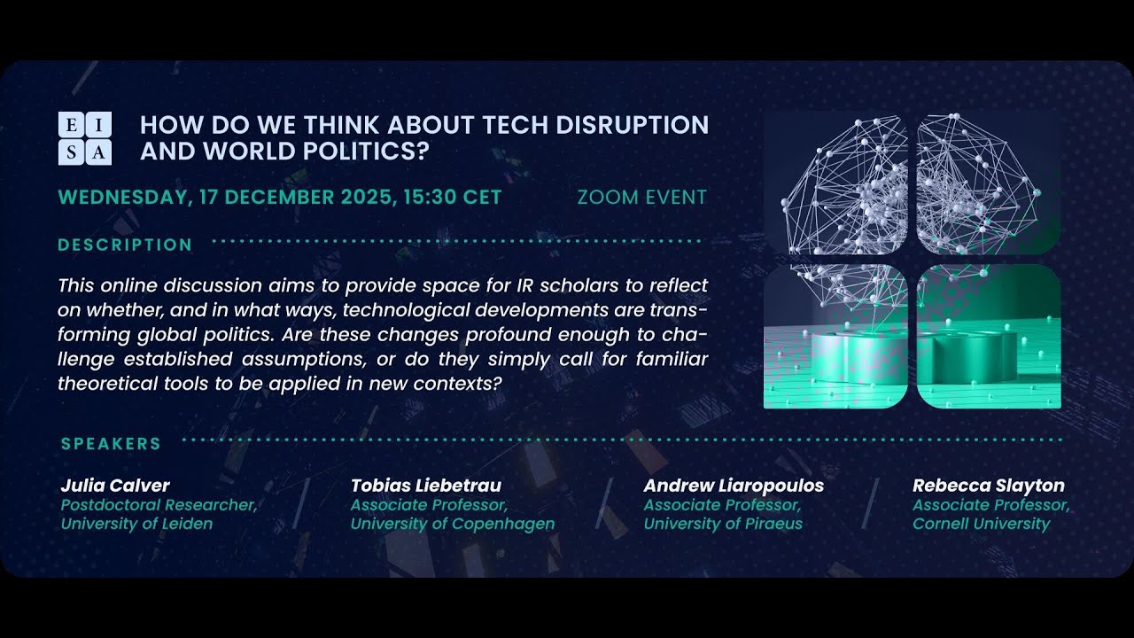 Online event: How Do We Think About Tech Disruption and World Politics?