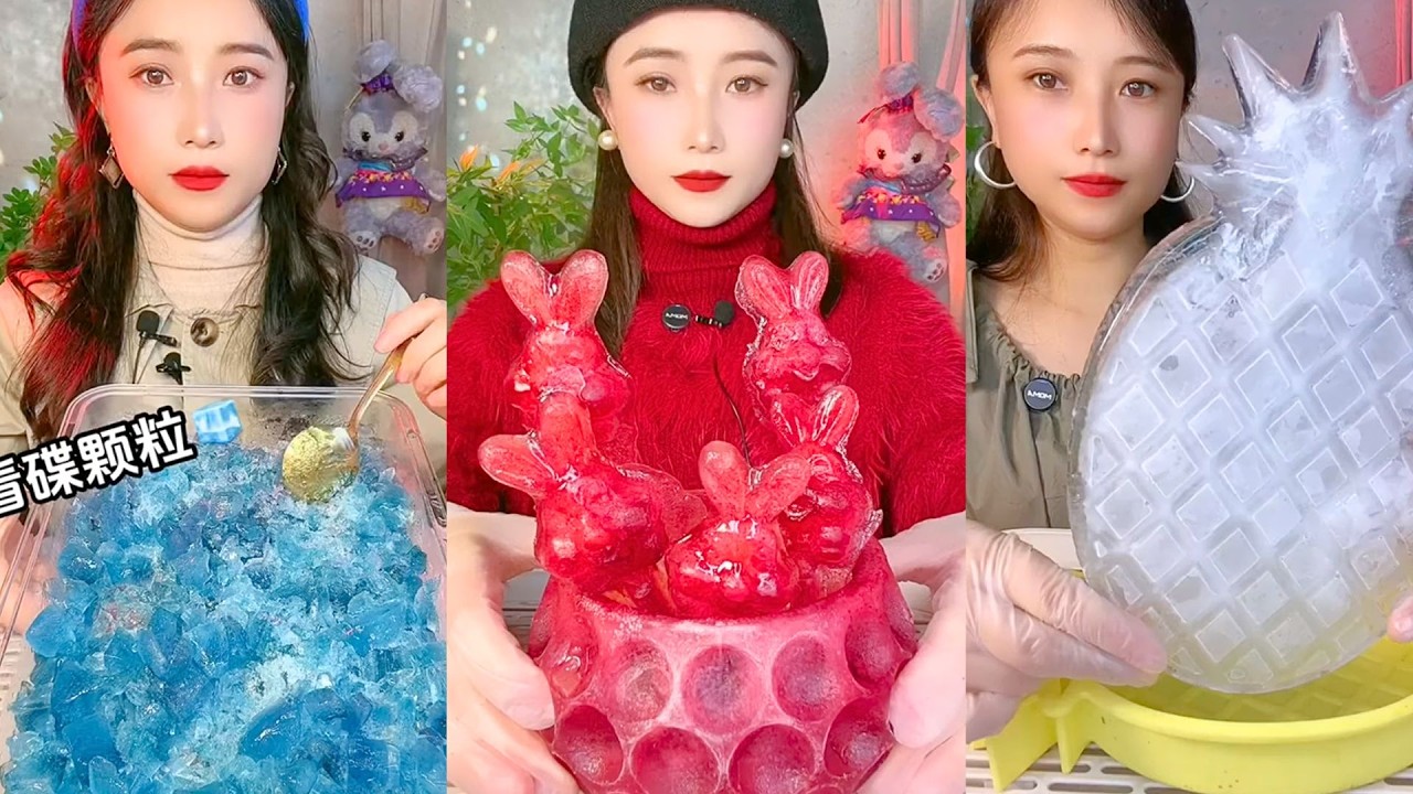 Blue Crystal Ice and Bunny Candy ASMR Party