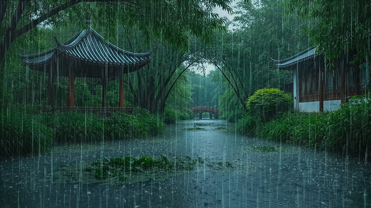🌧️ Deep Sleep Instantly with Gentle Rain falling on Forest Lake | Nature Forest Rain ASMR
