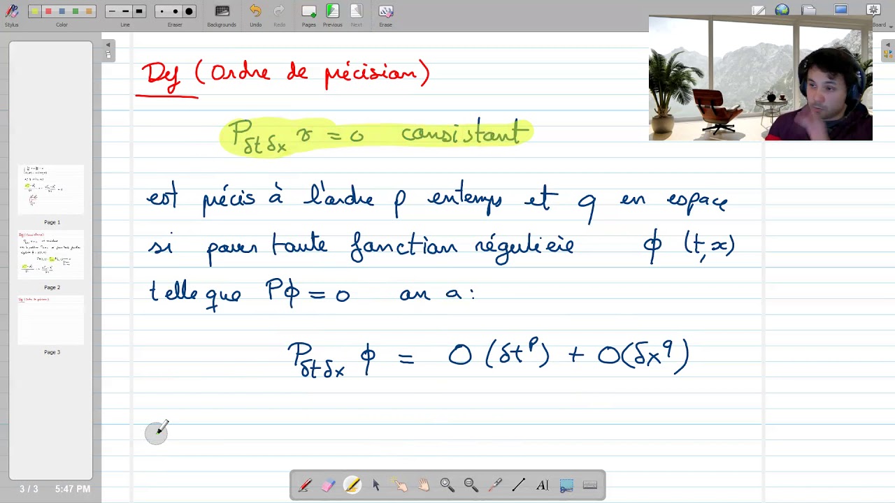 Cours 5 : méthodes numériques, Consistance, Ordre de précision et Convergence