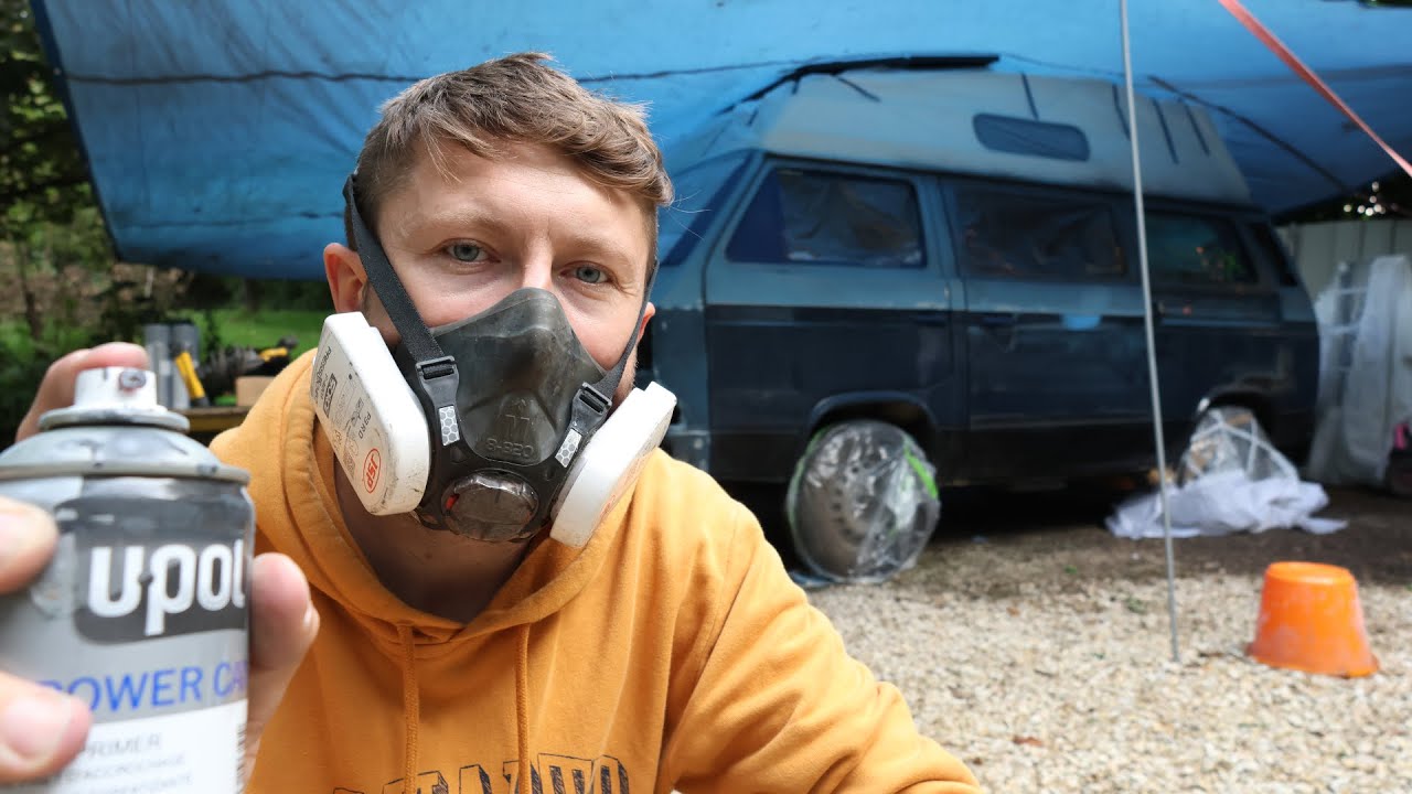 Attempting A DIY Paint Job BUDGET VAN BUILD VW T25 (Part 1)