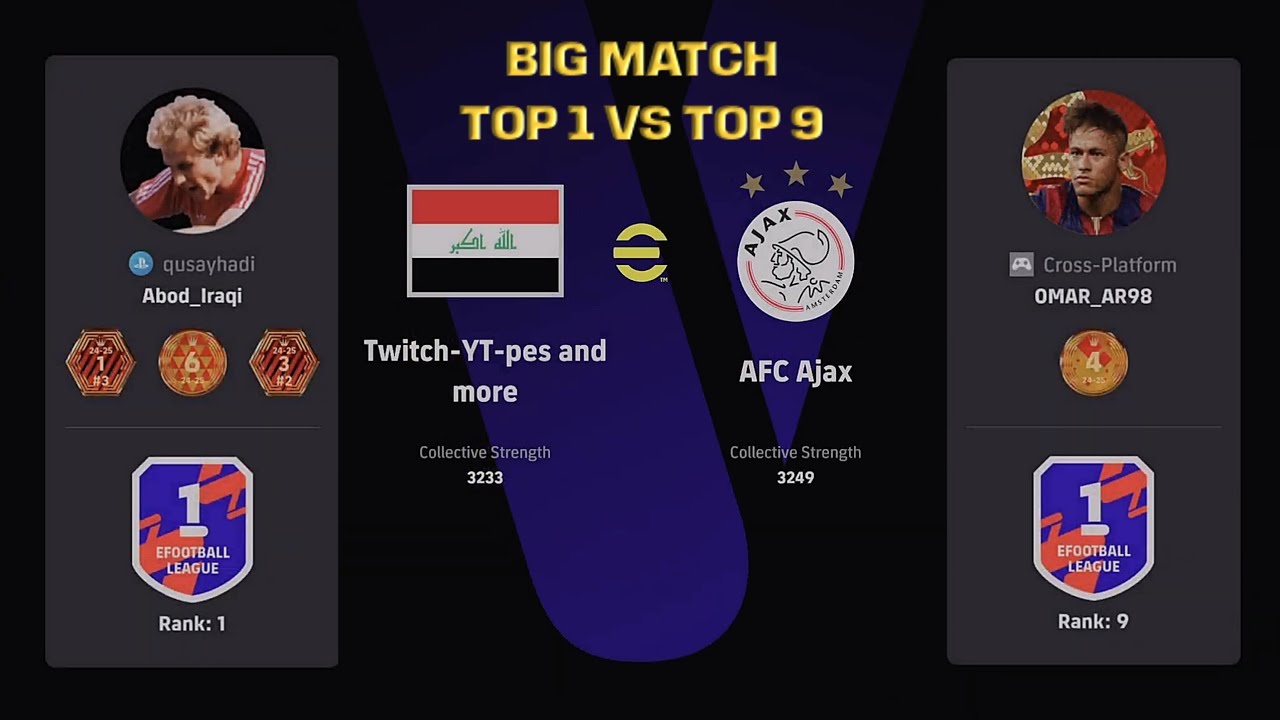 ABOD_IRAQI (RANK 1) VS OMAR_AR98 (RANK 9) - EFFOTBALL LEAGUE 2025 PHASE 11