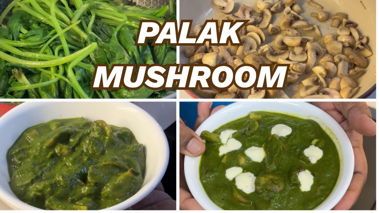 Palak Mushroom/ பாலக் மஷ்ரூம் கீரை பிடிக்காதவுங்க கூட விரும்பி சாப்பிடுவாங்க