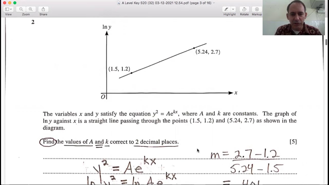 Cambridge A Level Pure Math 3 May/June 2020 Paper 32