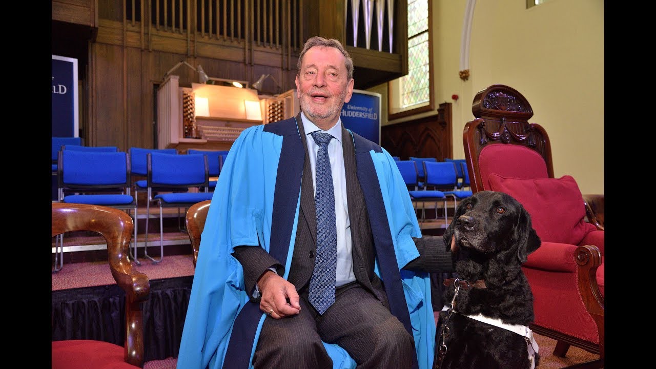 Lord David Blunkett receives an honorary award from the University of Huddersfield