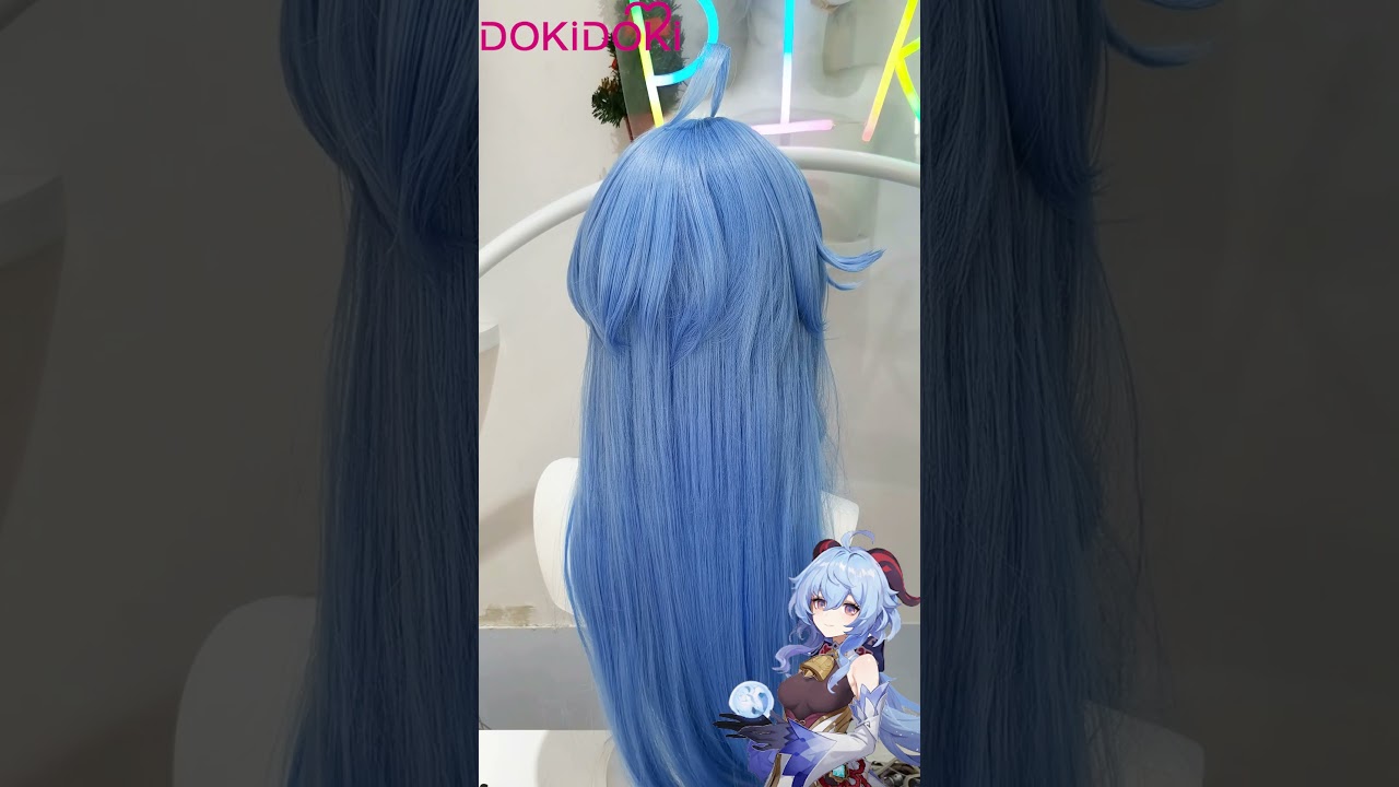 DokiDoki Game Genshin Impact Cosplay Ganyu Gan Yu Wig Women