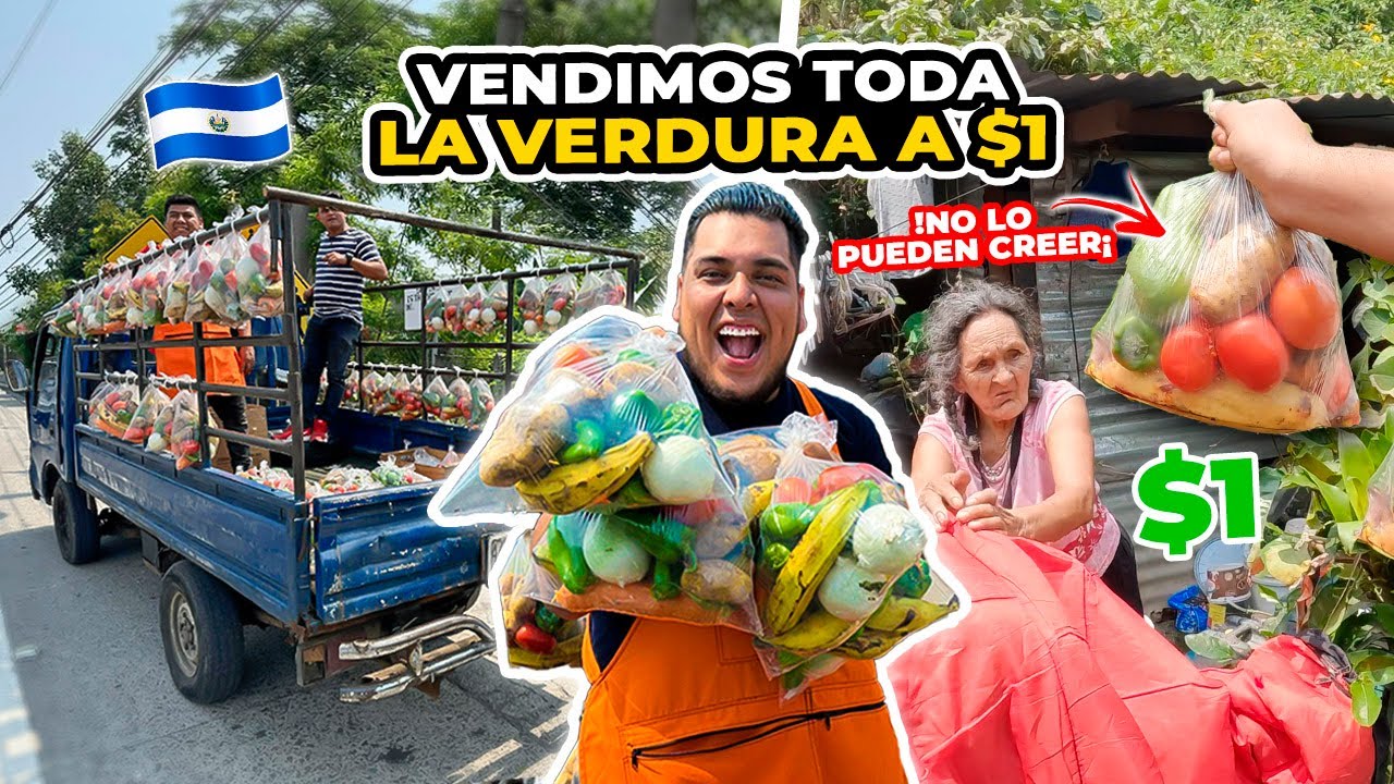 😱VENDIENDO VERDURAS a $1 en las COLONIAS DE EL SALVADOR *no lo podian creer* 😂