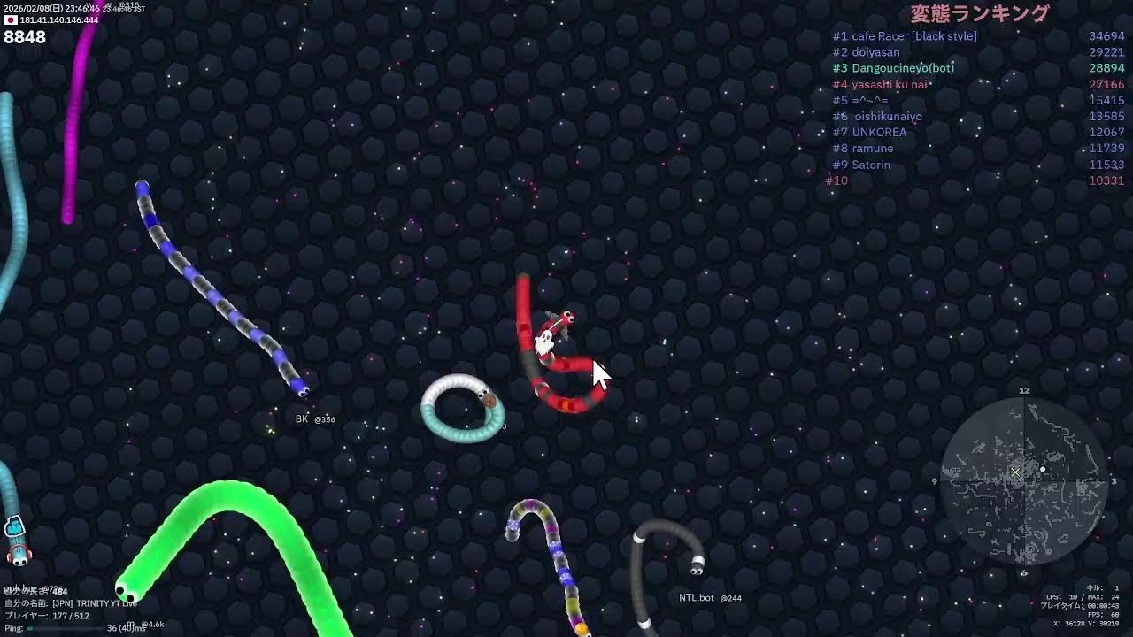 ～TRINITY's  slither.io～ no voice