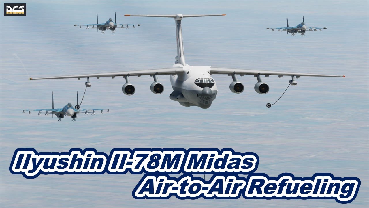 DCS World Russian Air Force Ilyushin Il-78 Midas Air-to-Air Refueling Su-33 Flanker D 空中給油 Landing