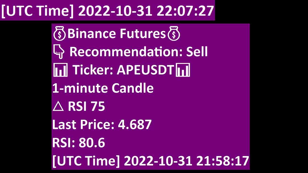 [Realtime] [Binance Futures API] Free Crypto Market RSI Signal for Scalping