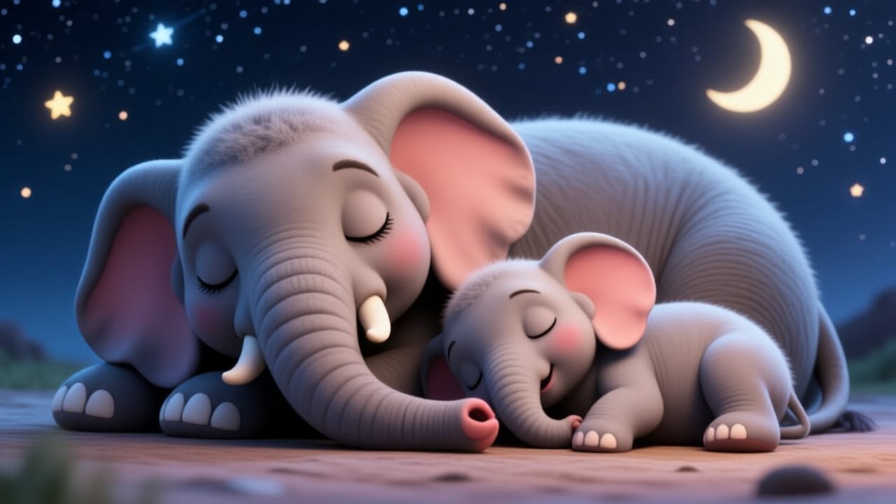 Bedtime Lullaby for Kids & Toddlers 🐘 | Baby Elephant Goes to Sleep | Calm Song