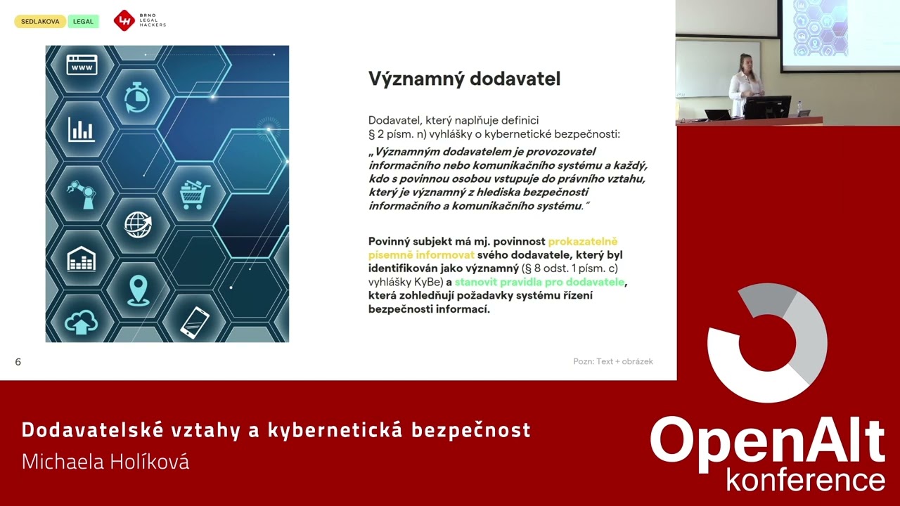 Michaela Holíková: Dodavatelské vztahy a kybernetická bezpečnost
