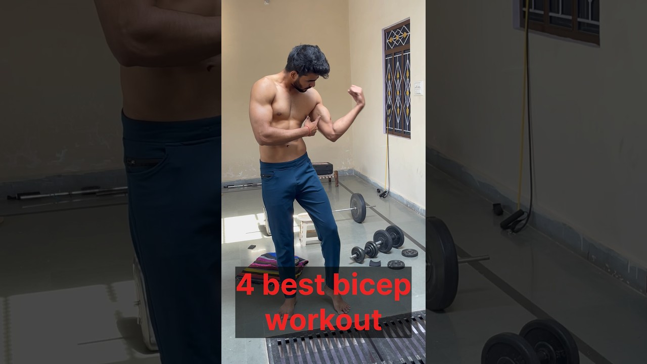Without equipment bicep workout at home #ytshorts #homeworkout #newshorts #biceps