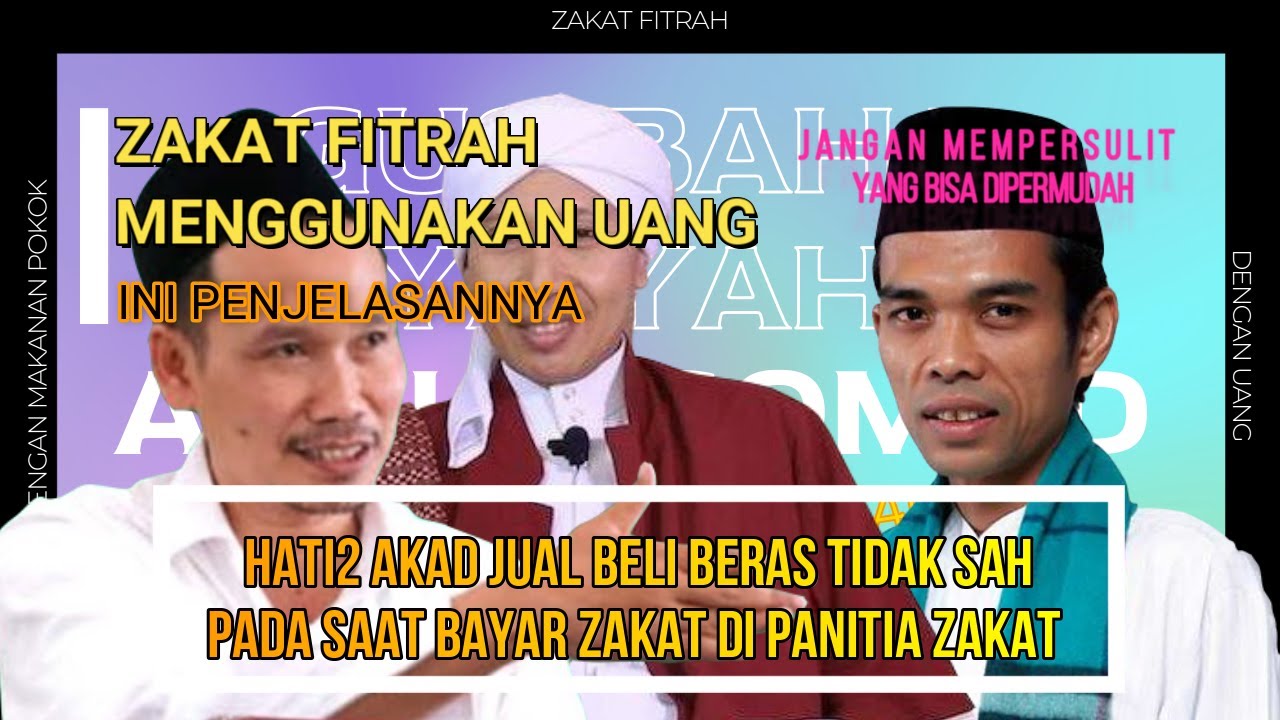 hukum membayar zakat fitrah dalam bentuk uang //ABDUS SOMAD//BUYA YAHYA//GUS BAHA