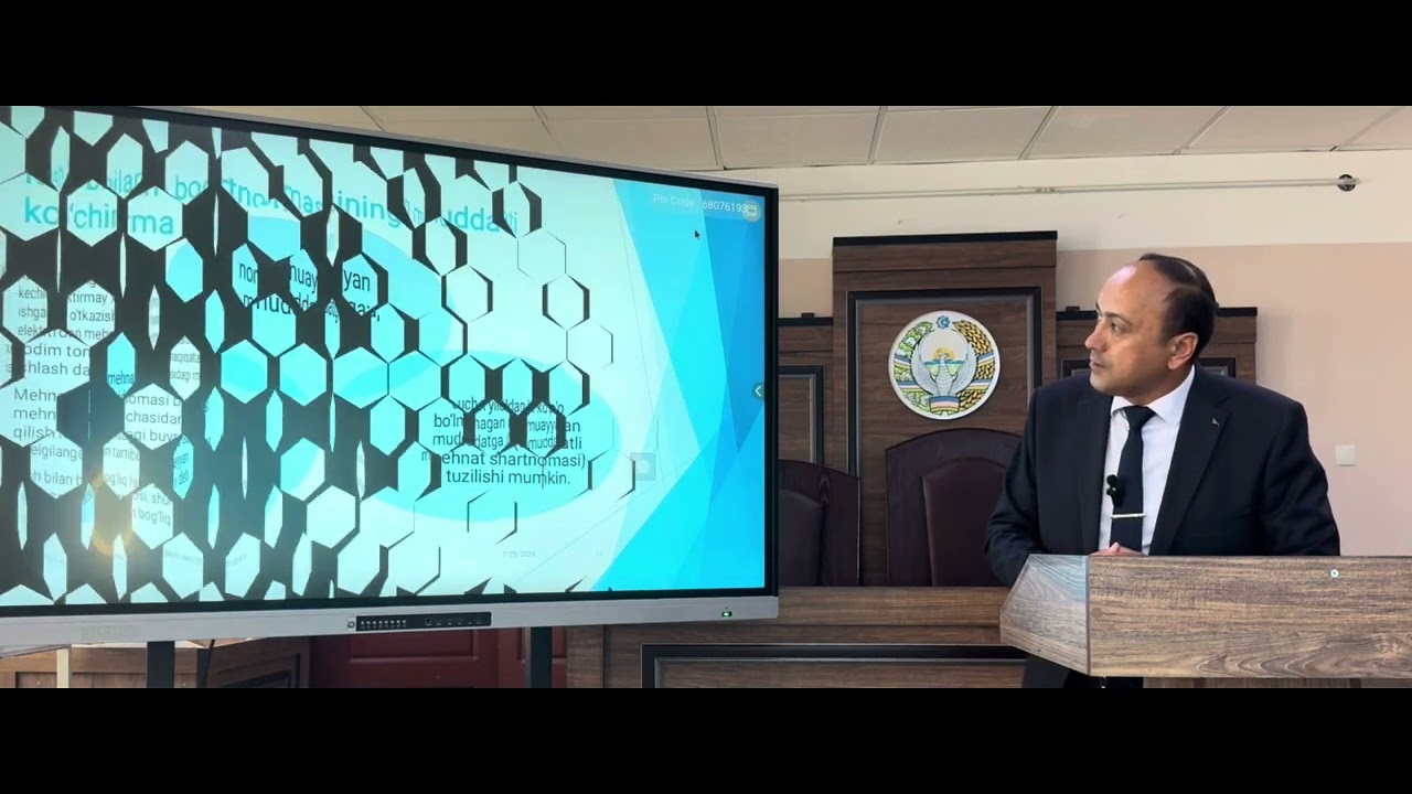 Mehnat huquq fanidan videodars. 