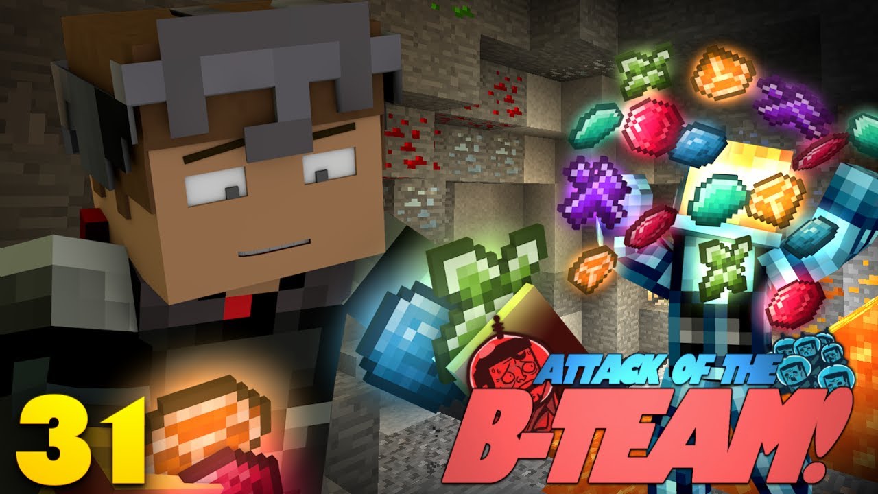 Minecraft: ANCIENT STAFF QUEST Pt2: RARE GEMS! Attack Of The B-Team Modded Survival (31)